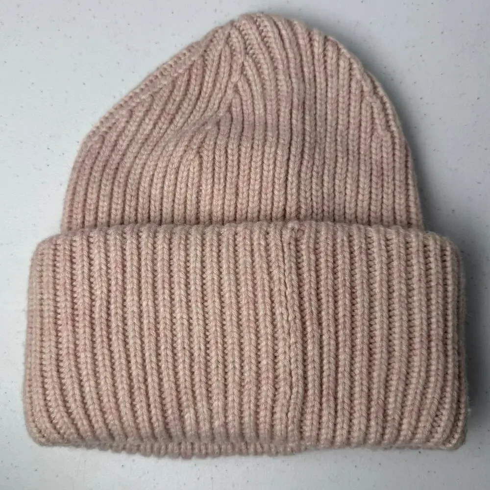 Anthropologie Wool Blend Ribbed Beanie Hat Cozy Winter
